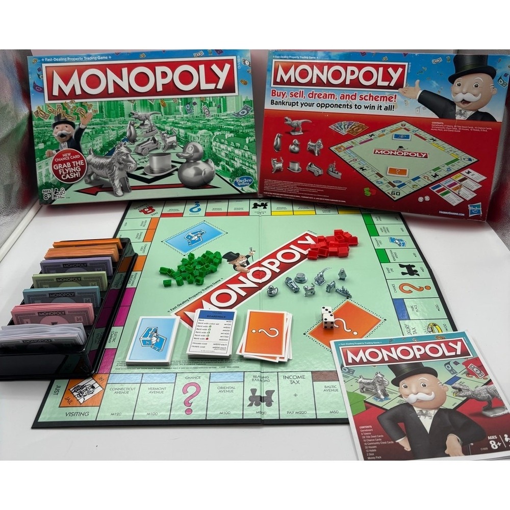 2017 Monopoly - New Token Lineup & Chance Card (T-Rex, Duck, Penguin, Cat)‎